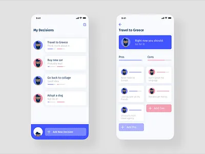 Pros and Cons App Concept app design flat illustration iphone ui ux