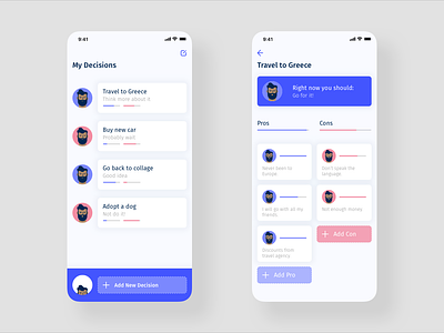 Pros and Cons App Concept by Emilio Varela on Dribbble