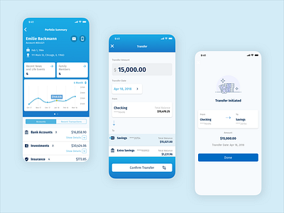 Wealth Management App app design finance fintech flat illustration ios iphone ui ux