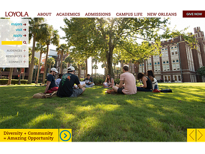 Loyola Homepage Redesign - slideshow section