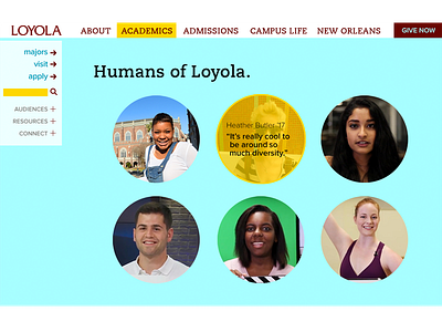 Loyola Homepage Redesign - extra sections