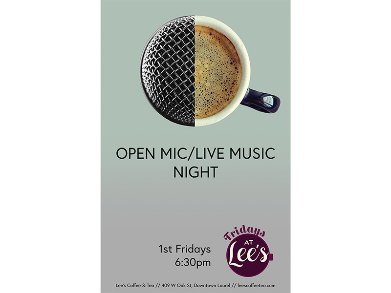Fridays at Lee's Open Mic Night mississippi event poster lauren smith