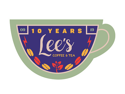Lee's 10 Year Anniversary Badge 10 year 10 year anniversary anniversary badges identity illustration lauren smith bynum logo