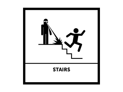 “Stairs” SDW office sign killer robots office sdw sign stairs