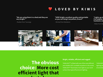 TASKLIGHT™ Page Sneak Peek branding design eco technology kiwi led light lighting minimal new zealand typography
