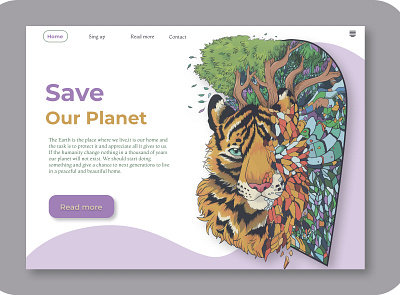 Illustration Landing Page Save the Planet design flat illustration illustrator ui ux vector web дизайн иллюстрация