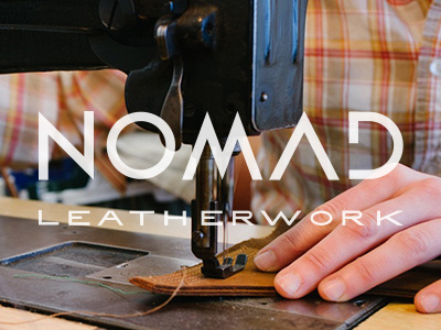 Nomad Leatherwork Logo #1 (rejected!) branding craft haigh leather leatherwork logo made in usa maine martino new hampshire nomad portsmouth