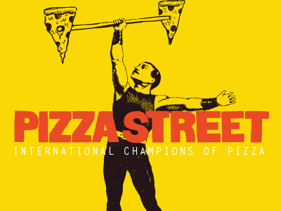 International Champions of Pizza bold branding design fat handmade logo pizza pizza pie restaurant strongman type