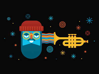 Put Some Flavor In Ya Ear. design editorial hipster illustration music outer space space spot trumpet weed