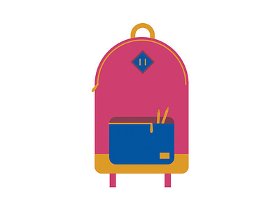 Back2School backpack book bag editorial flat herschel knapsack school vector