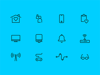 Smarthome Security Icons app consumer devices flat icon iconography icons iot smart home thick lines vector