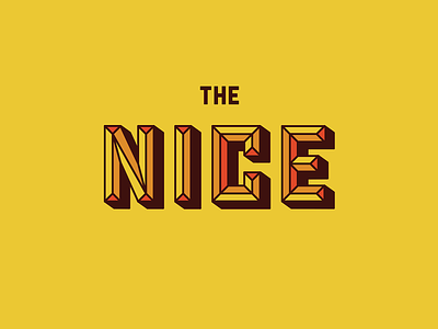 Welcome to The Nice 60s bar beveled branding logo mid century restaurant speakeasy type yellow