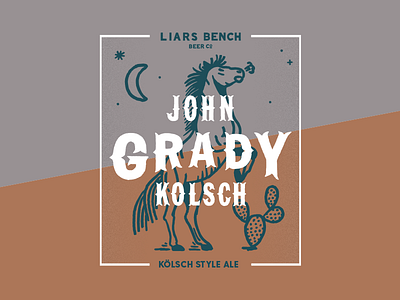John Grady Kolsch art beer brewery can cormac horse illustration label new england packaging western