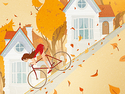 Slope art autumn dirclumsy girl illustration illustrator peter nagy photoshop slope vector