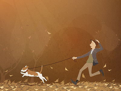Run autumn beagle dirclumsy dog hat leaf peter nagy run walking