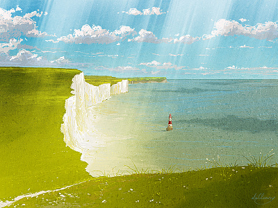 Seven Sisters atmosphere clouds digital painting dirclumsy lighthouse peter nagy photoshop sea seven sisters shadow