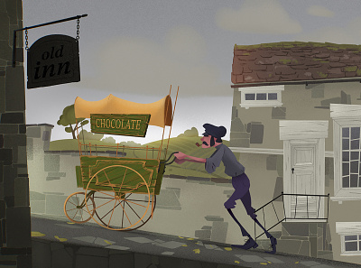 Chocolate cart atmosphere characterdesign digital illustration dirclumsy england peter nagy photoshop procreate