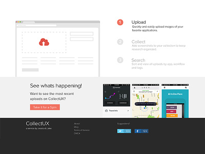 Collect UX collectux flat landing page. web