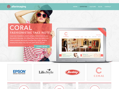 Another Hero agency clean hero homepage red responsive white