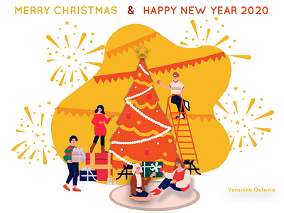 Merry Christmas & Happy New Year 2020 design merrychristmas vector illustration
