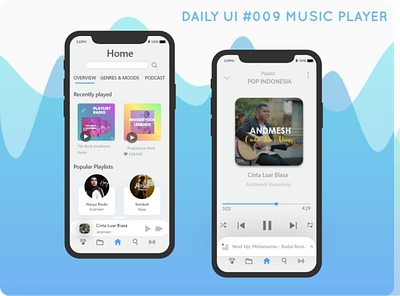 Daily UI Challenge #009 Music Player illustration music player vector