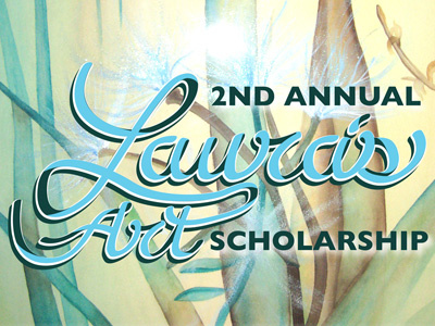 Laura's Art Scholarship lettering logotype poster