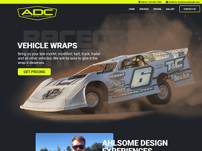 Front Page Website Mockup design dirt racing dirt track racing front page front page mockup graphic design header headers website website concept website design website headers