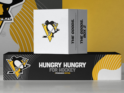 Hungry Hungry For Hockey! board game branding design dribble dribbleweeklywarmup hockey hungry hungry hippos illustration nhl penguins rebound