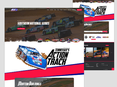 411 Speedway Homepage Mockup clean design dirt track racing header headers ui website website concept website design