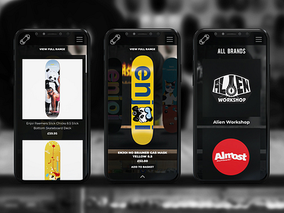 Skateboard Shop Deck Selector - Mobile Version app art design mobile mobile app shop site skateboard ui uidesign uiux ux web design webapp webdesign