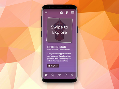 Swipe to Explore adobe xd app concept arts and crafts auto animate clean app design explore micro interactions minimal mobile purple swipe ui design user experience user interface ux animation ux design