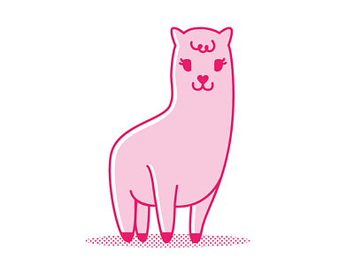 Pink Alpaca alpaca cute halftone illustration pink vector