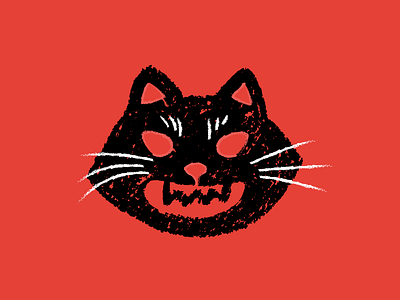 Day 1: Vintage halloween cat cat crayon halloween illustration red texture vector vintage