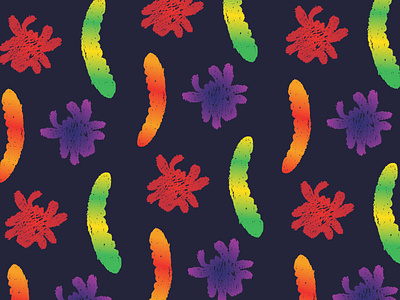 Day 2: Yummy Gummies crayon fun gradient gummy halloween illustration spiders texture vector worm