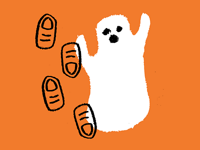 Happy Halloween! crayon fingers ghost halloween illustration orange