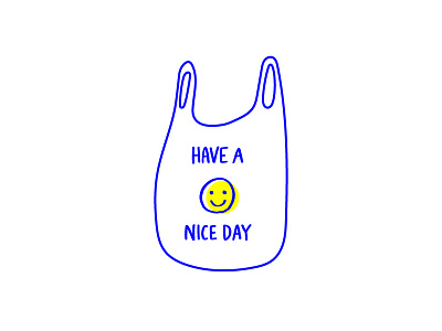 Have a nice day bag blue cute illustration smile vector yellow