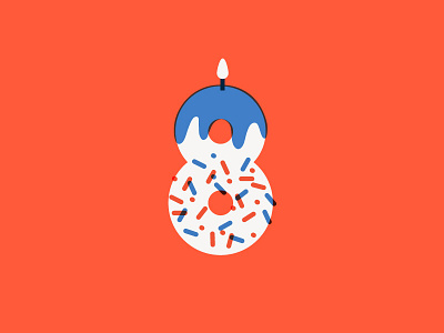 Celebration 8 8 cake candle celebration donuts eight sprinkles