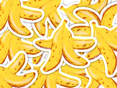 Banana Stickers banana illustration sticker stickermule yellow