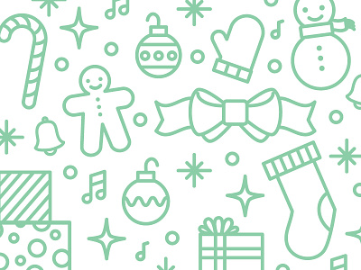 Holiday Icons gift green holiday icon illustration ornament present ribbon snowman stocking vector winter