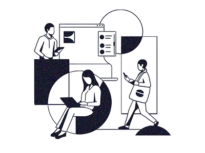 Coworking illustration vector web