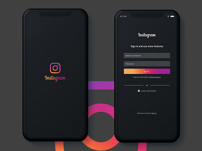 Instagram Dark Visuals app app design avatars clean design flat instagram interaction interface like login page mobile social ui ui designer user experience user interface ux ux designer web