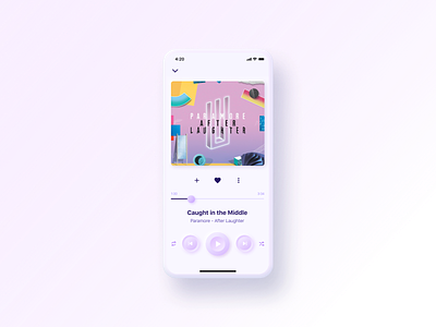 Music player aplication app design ios music music app neomorphism