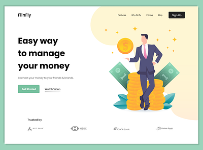 Finance Website Design design figma ui webpage