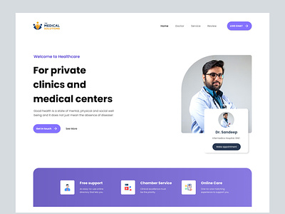 Medical Solution Web Page design figma ui webpage