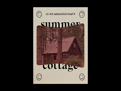 summer cottage cottage poster print summer typography