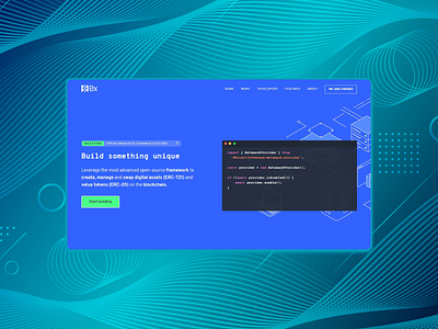 Landing page for a framework front end landing page ui web