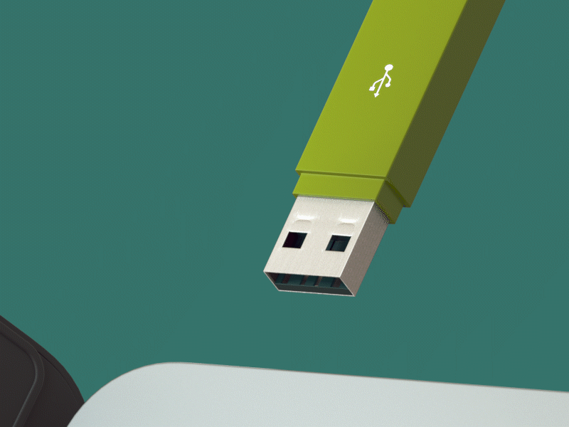 USB FUN 3d animation c4d cinema 4d design digital art gif render usb