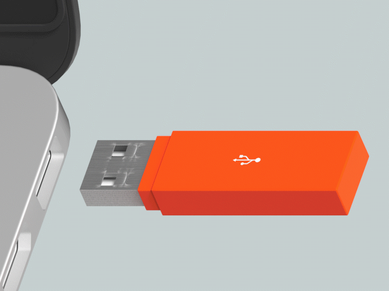 USB FUN 2 3d animation c4d cinema 4d design digital art fail funny gif render usb usbstick