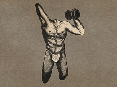 Buff Cuts drawing illustration muscle weightlifting