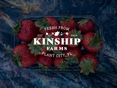 Kinship Farms Emblem design florida logo strawberry strawberry farm
